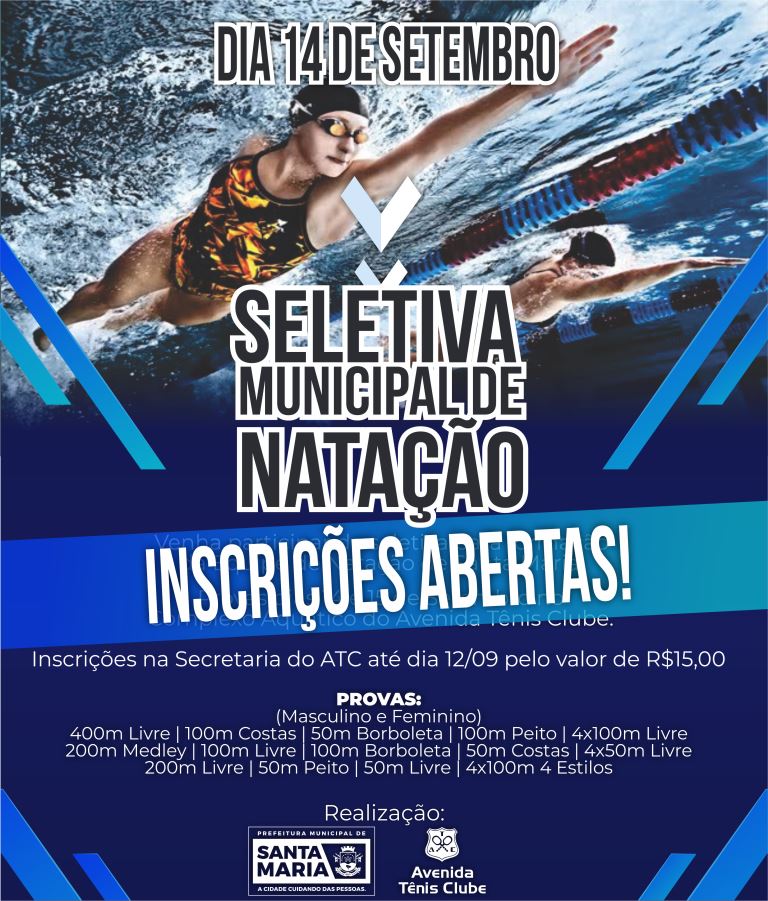 ATC e Prefeitura de Santa Maria promovem Seletiva Municipal de Natação